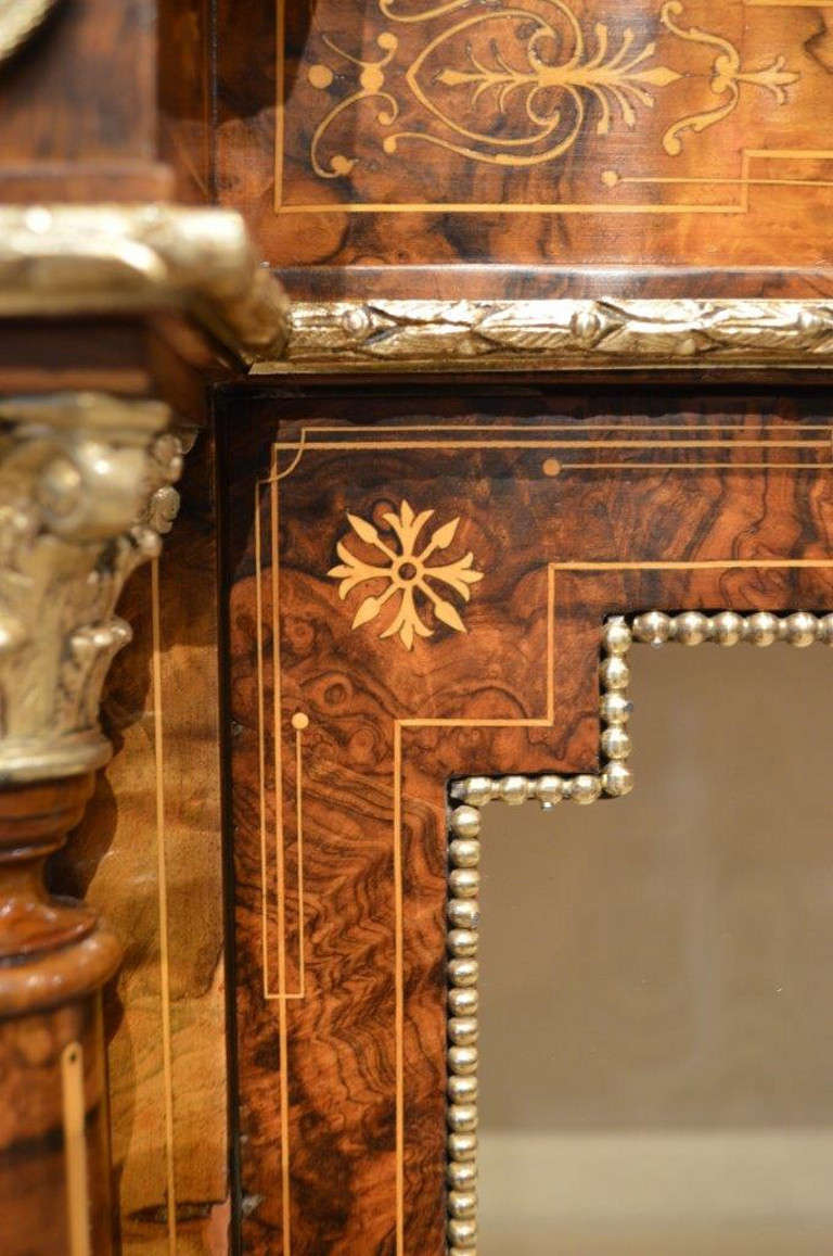 A Beautiful Burr Walnut Victorian Period Antique Credenza 1