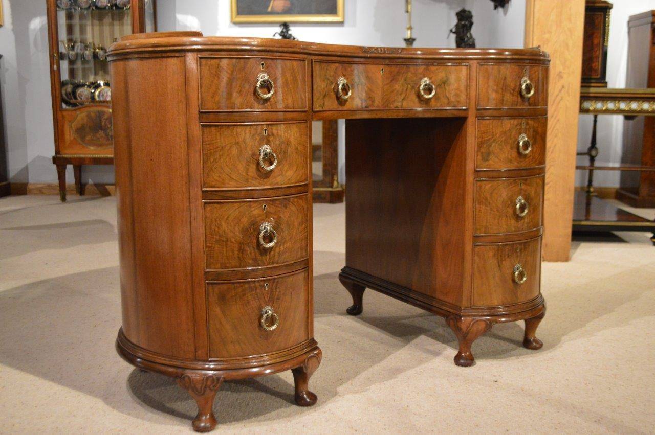 Walnut And Burr Walnut 1920s Kidney Shaped Writing Desk At 1stdibs