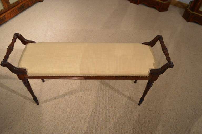 Mahogany Late Victorian Period Antique Window Seat/Duet Stool In Excellent Condition In Darwen, GB