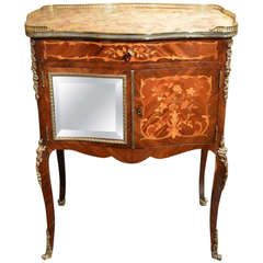 Rare Rosewood, Marquetry Inlaid and Ormolu French Side Bijouterie Cabinet
