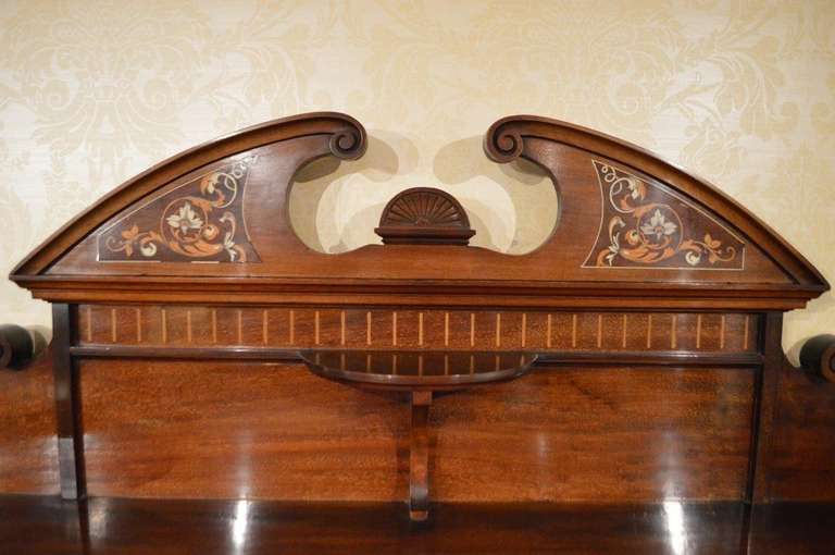 Mahogany Inlaid Late Victorian Antique Chiffonier In Excellent Condition In Darwen, GB
