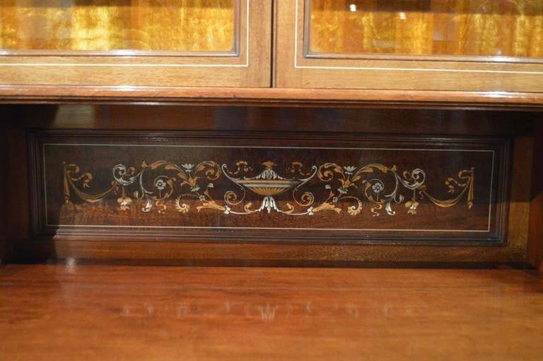 19th Century Mahogany Inlaid Late Victorian Antique Chiffonier