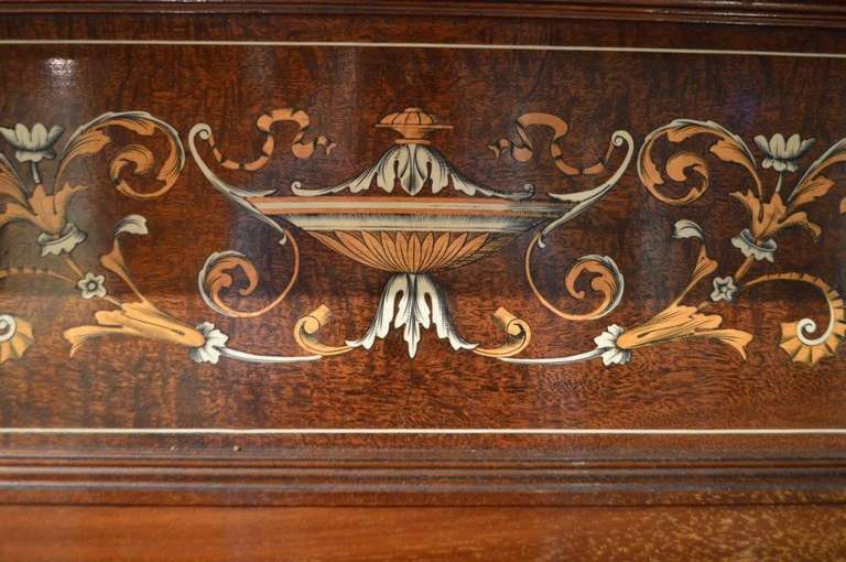 Mahogany Inlaid Late Victorian Antique Chiffonier 1