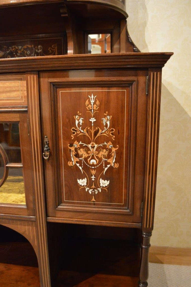 Mahogany Inlaid Late Victorian Antique Chiffonier 5