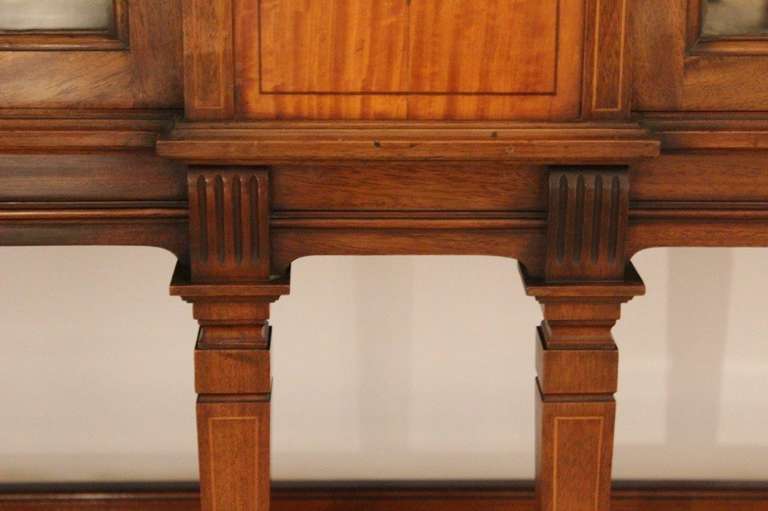 Mahogany and Satinwood Edwardian Period Antique China Cabinet 2