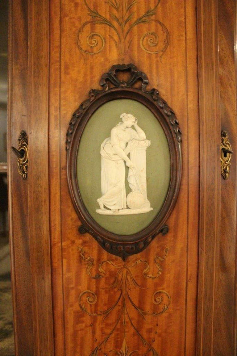 Mahogany and Satinwood Edwardian Period Antique China Cabinet 4