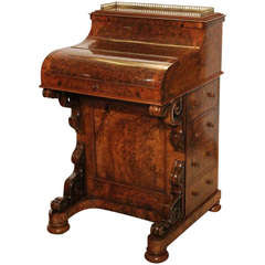 Burr Walnut Victorian Period "Pop Up" Davenport