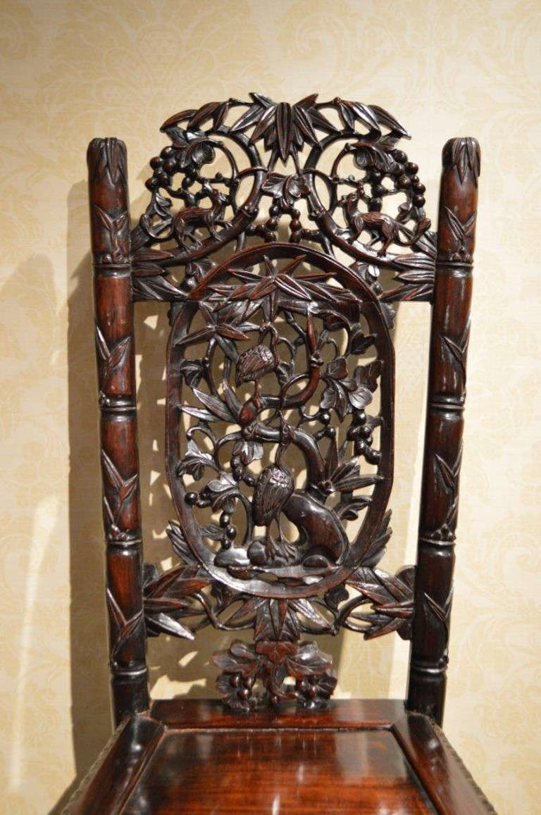 Unusual Hardwood Chinese Antique Chair In Excellent Condition In Darwen, GB