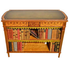 Exhibition Satinwood & Purple Heart Late Victorian Library Table Bookcase
