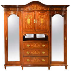 Antique A Magnificent & Rare Mahogany Inlaid Late Victorian Period Bedroom Suite