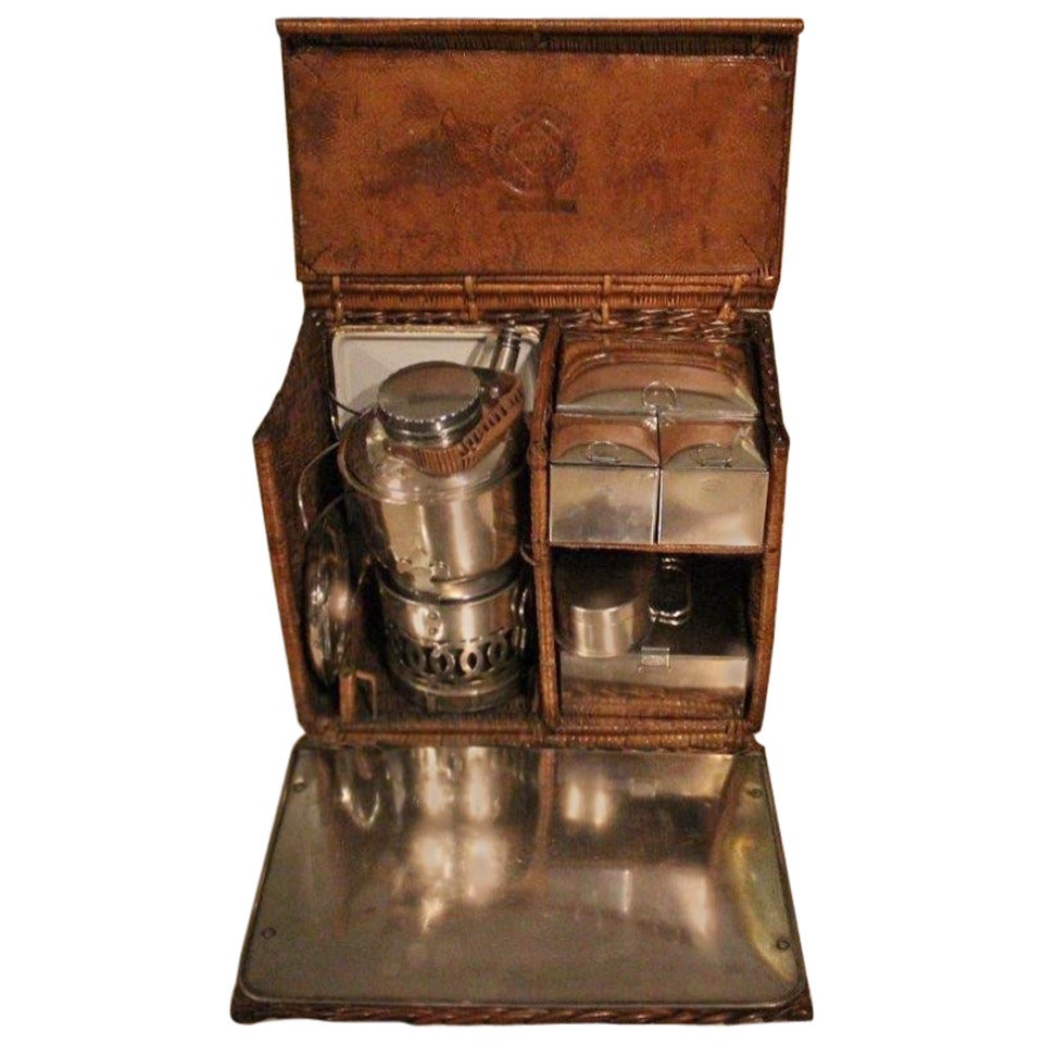 Two Person Wicker Cased Picnic Set by Drew & Co London