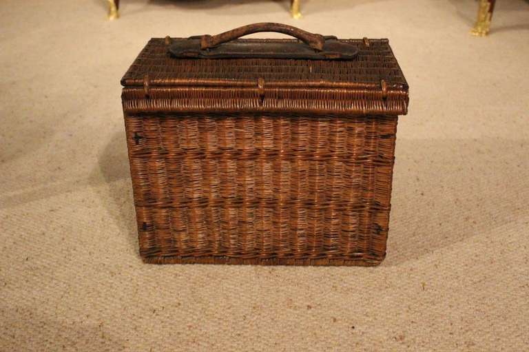 A Two Person Wicker Cased Picnic Set By Drew & Co London 

 Drew & Sons, Piccadilly Circus (1844-c.1936)