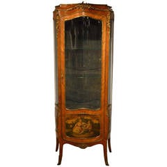 Late 19th Century French Kingwood and Ormolu Mounted Vernis Martin Vitrine