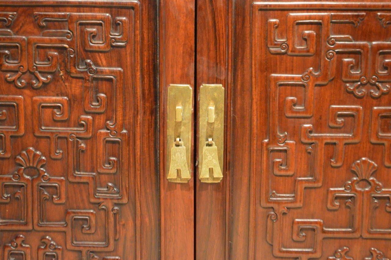 Début du 20ème siècle Vitrine ancienne chinoise en bois dur