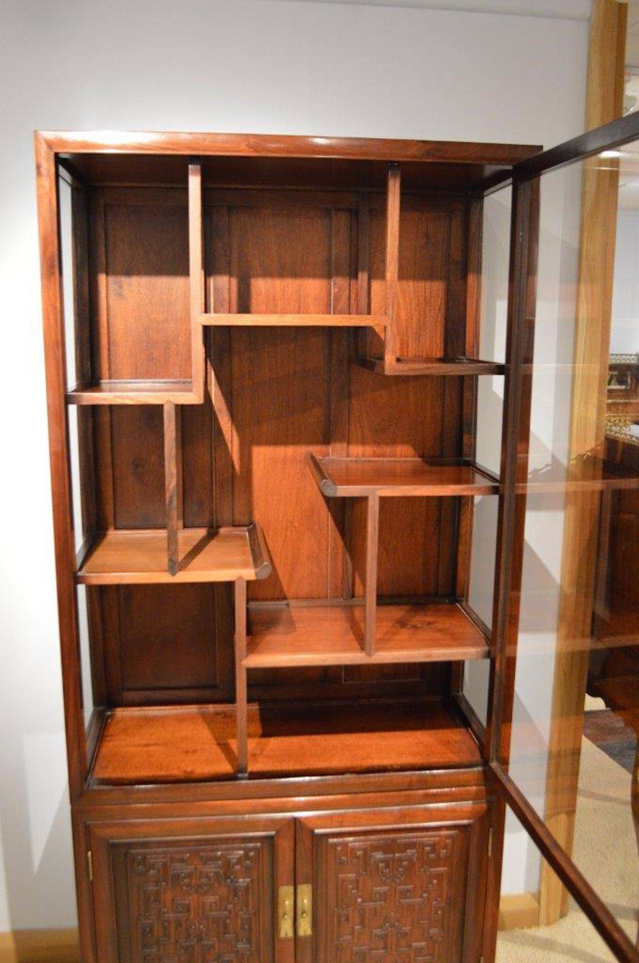 Hardwood Chinese Antique Display Cabinet In Excellent Condition In Darwen, GB