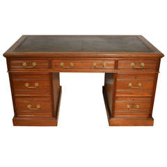 A Quality Walnut Victorian Aesthetic Period Antique Pedestal Desk