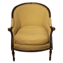 Mahogany and Gilt Late Victorian Period Armchair