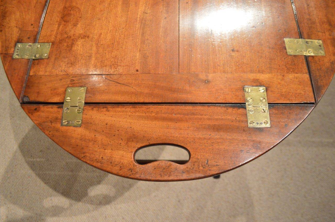 A Mahogany Regency Period Antique Folding Butlers Tray On Stand 2
