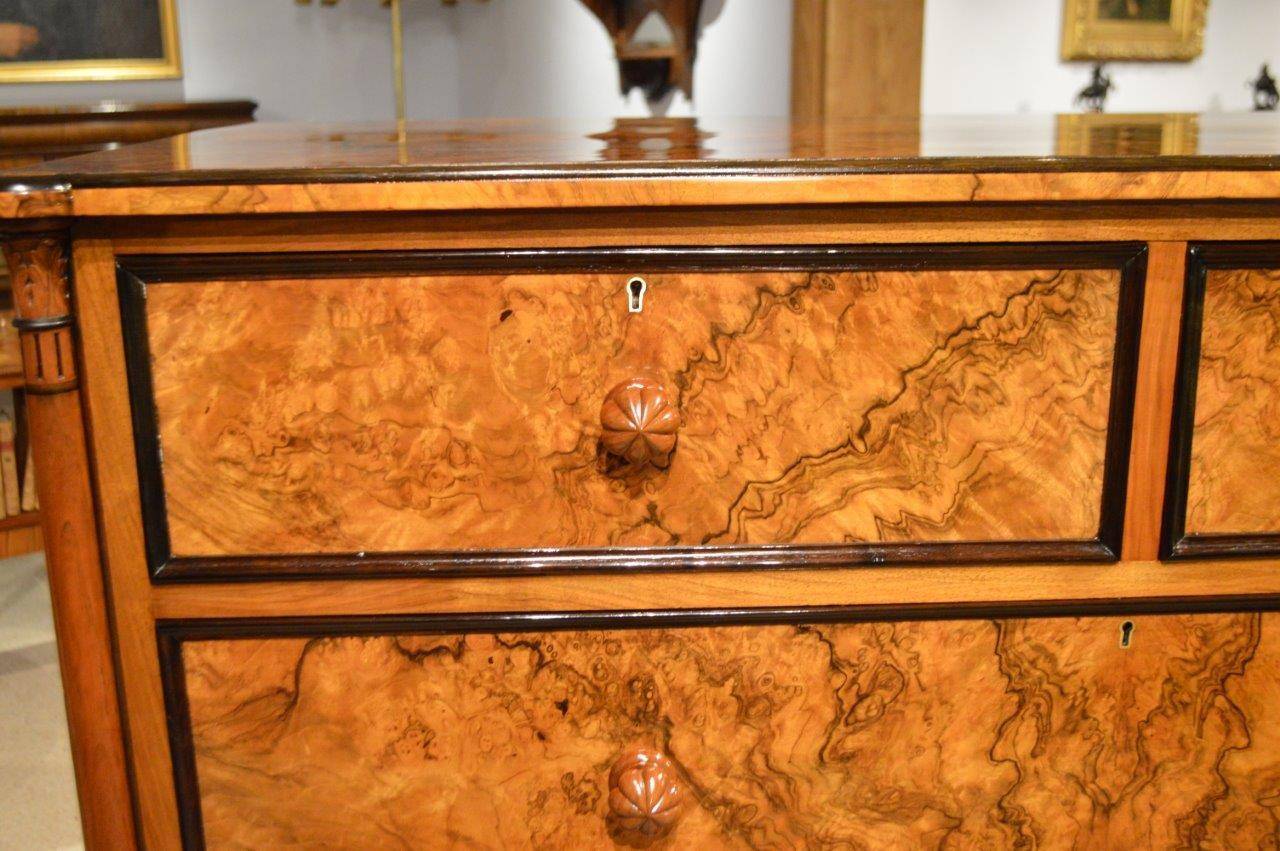 burr walnut chest of drawers