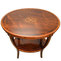 Late Rosewood and Marquetry Inlaid Late Victorian Period Occasional Table