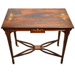 Beautiful Rosewood Inlaid Late Victorian Period Rectangular Occasional Table