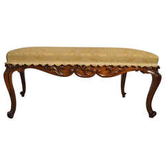 Early Victorian Period Rosewood Cabriole Leg Stool.