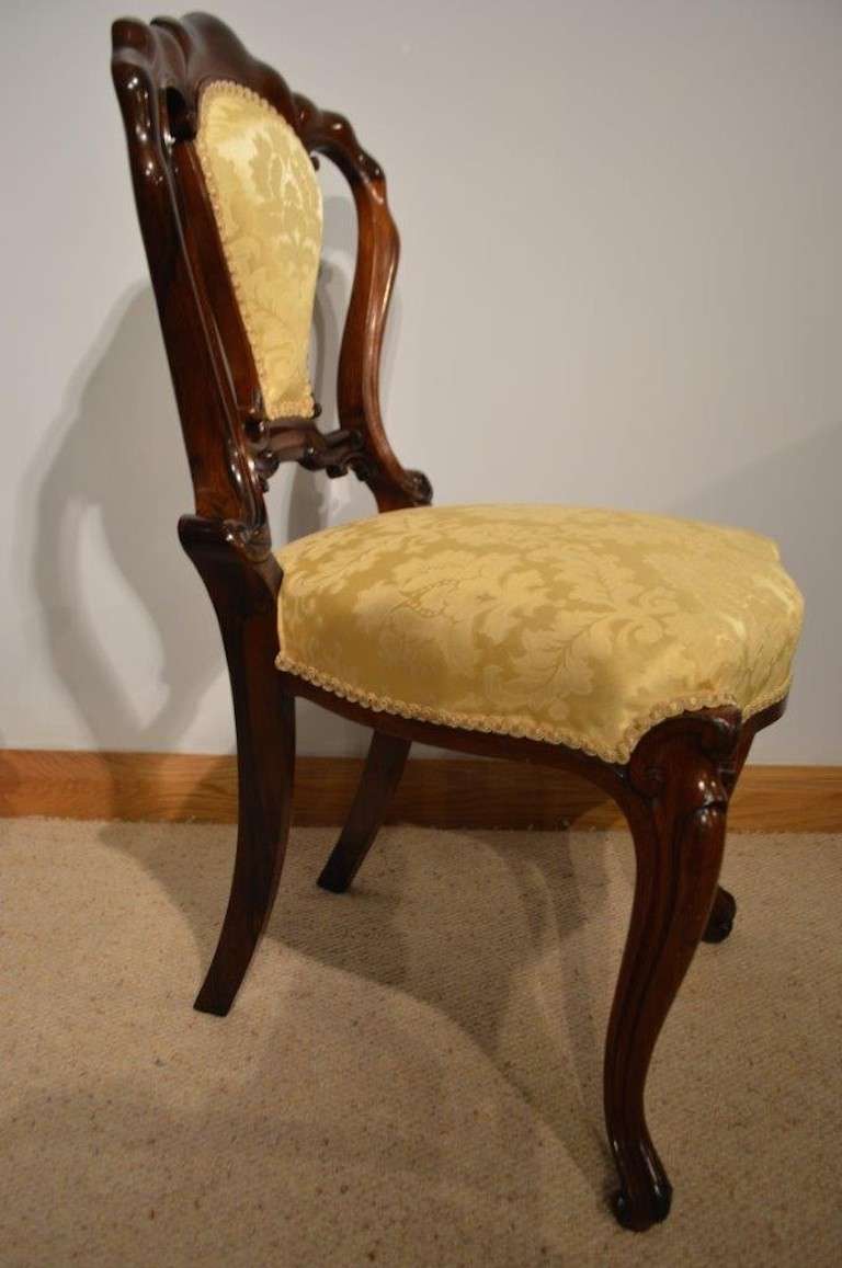 Stunning Set of Four Rosewood Victorian Period Antique Dining Chairs 3