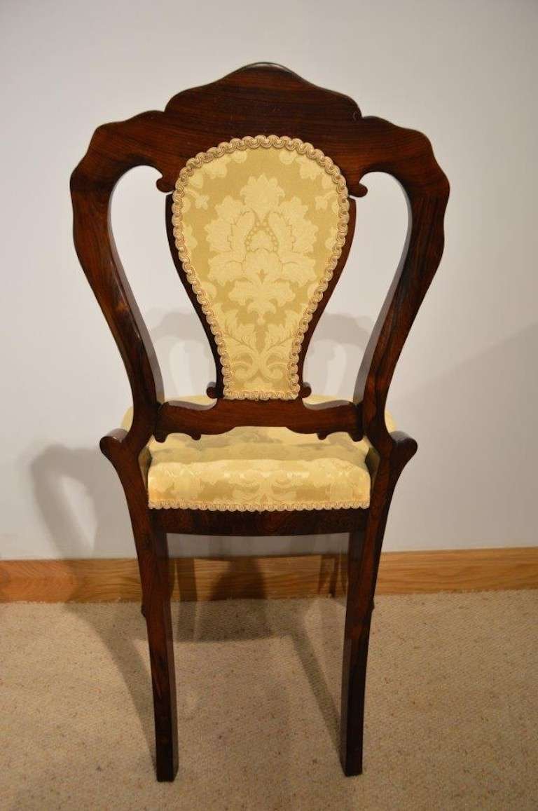 Stunning Set of Four Rosewood Victorian Period Antique Dining Chairs 4
