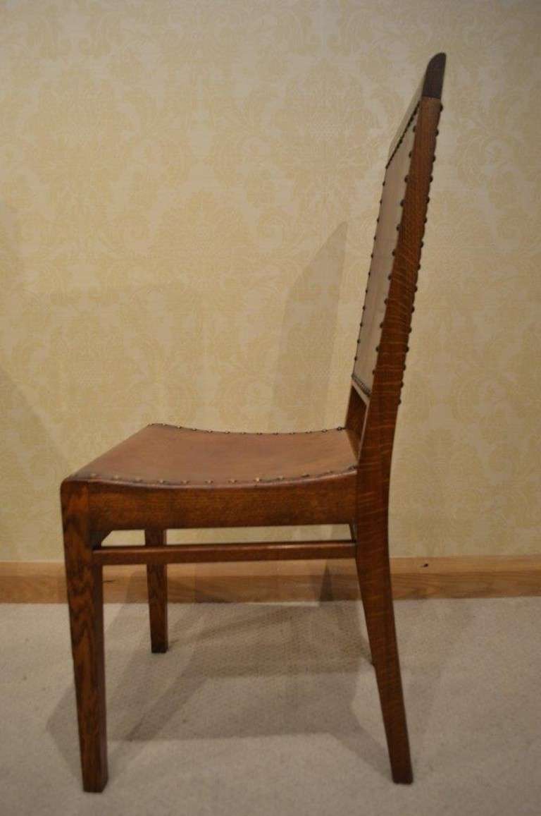 20th Century Rare Set of Eight Arthur Simpson Oak Antique Dining Chairs