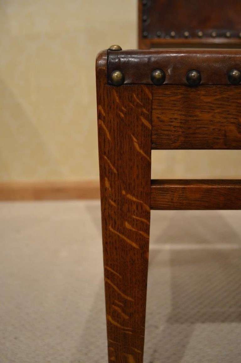Rare Set of Eight Arthur Simpson Oak Antique Dining Chairs 2