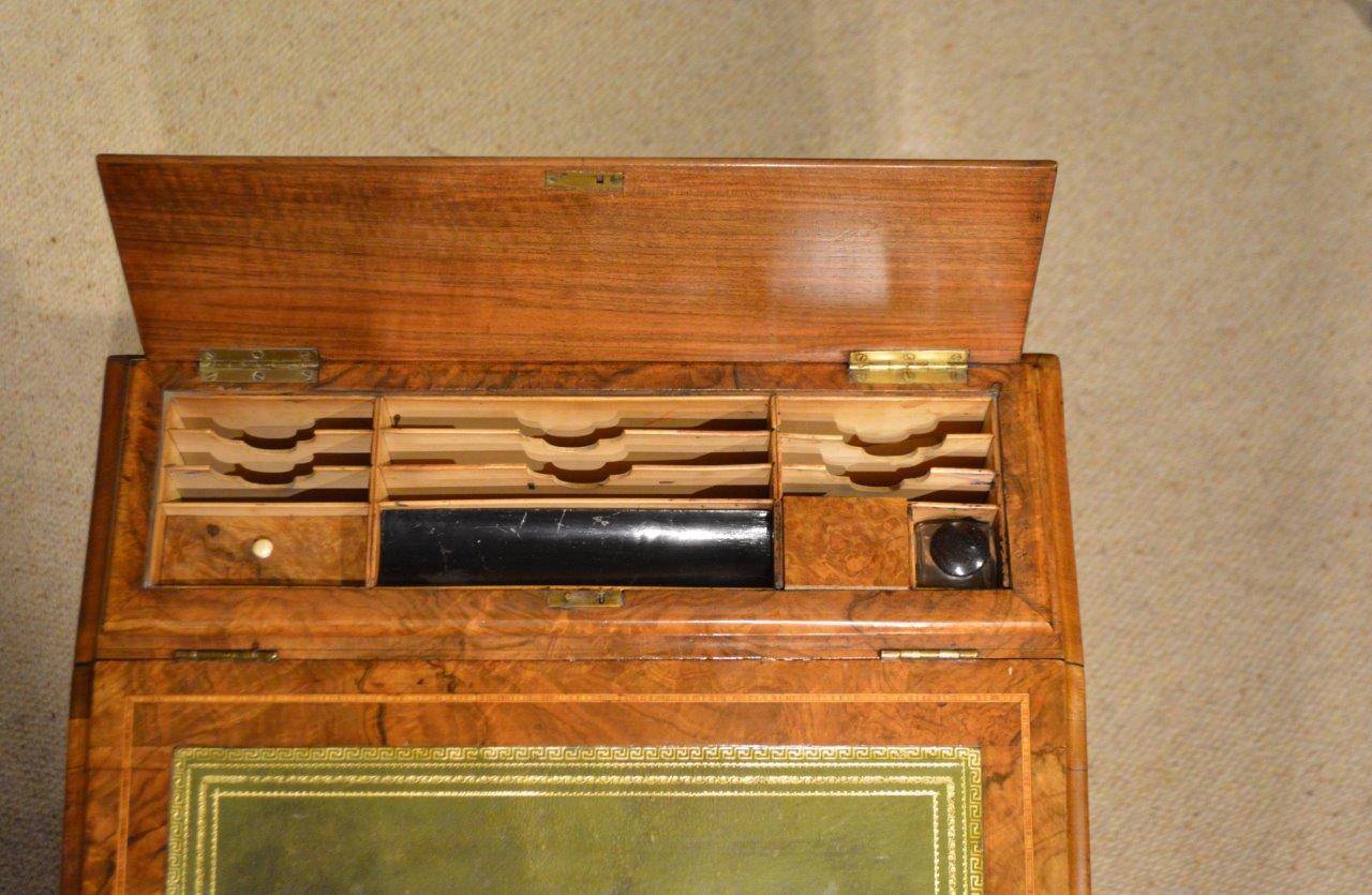 Beautiful Burr Walnut and Kingwood Victorian Period Antique Davenport