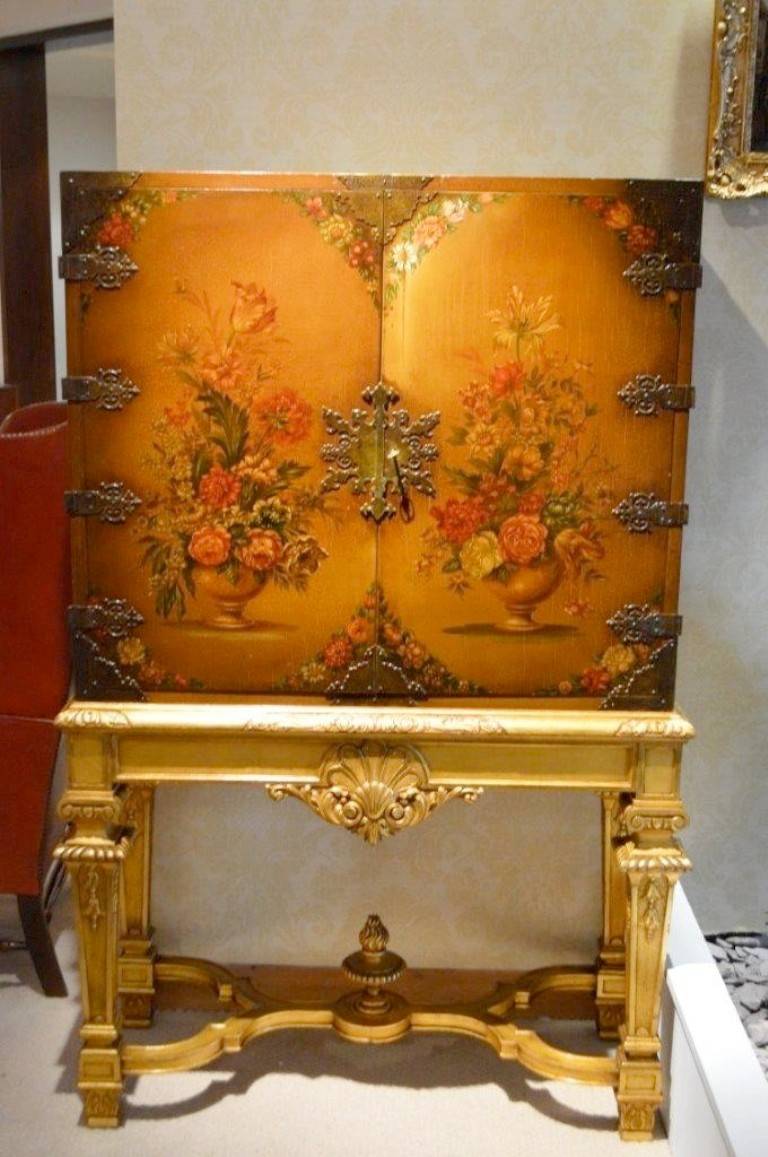 George I Style Antique Cocktail Cabinet on Stand