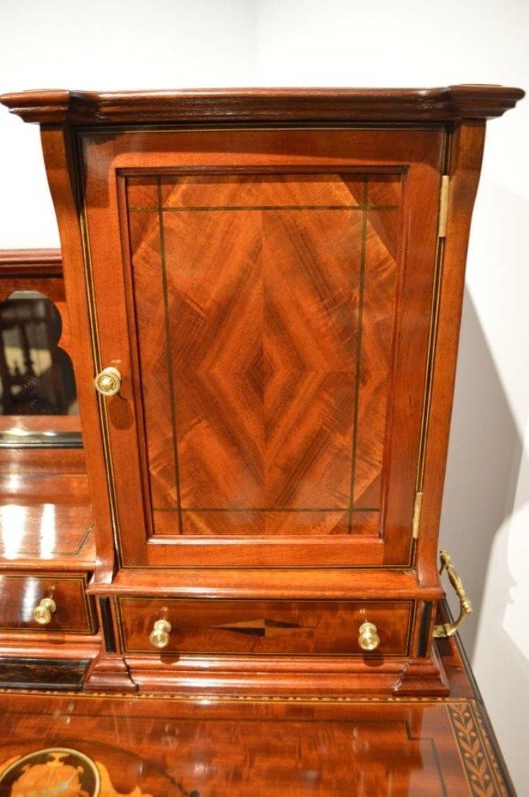 20th Century Unusual and Rare Mahogany Inlaid Edwardian Period Writing Table or Cabinet