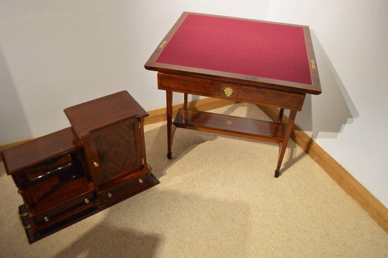 Unusual and Rare Mahogany Inlaid Edwardian Period Writing Table or Cabinet 3