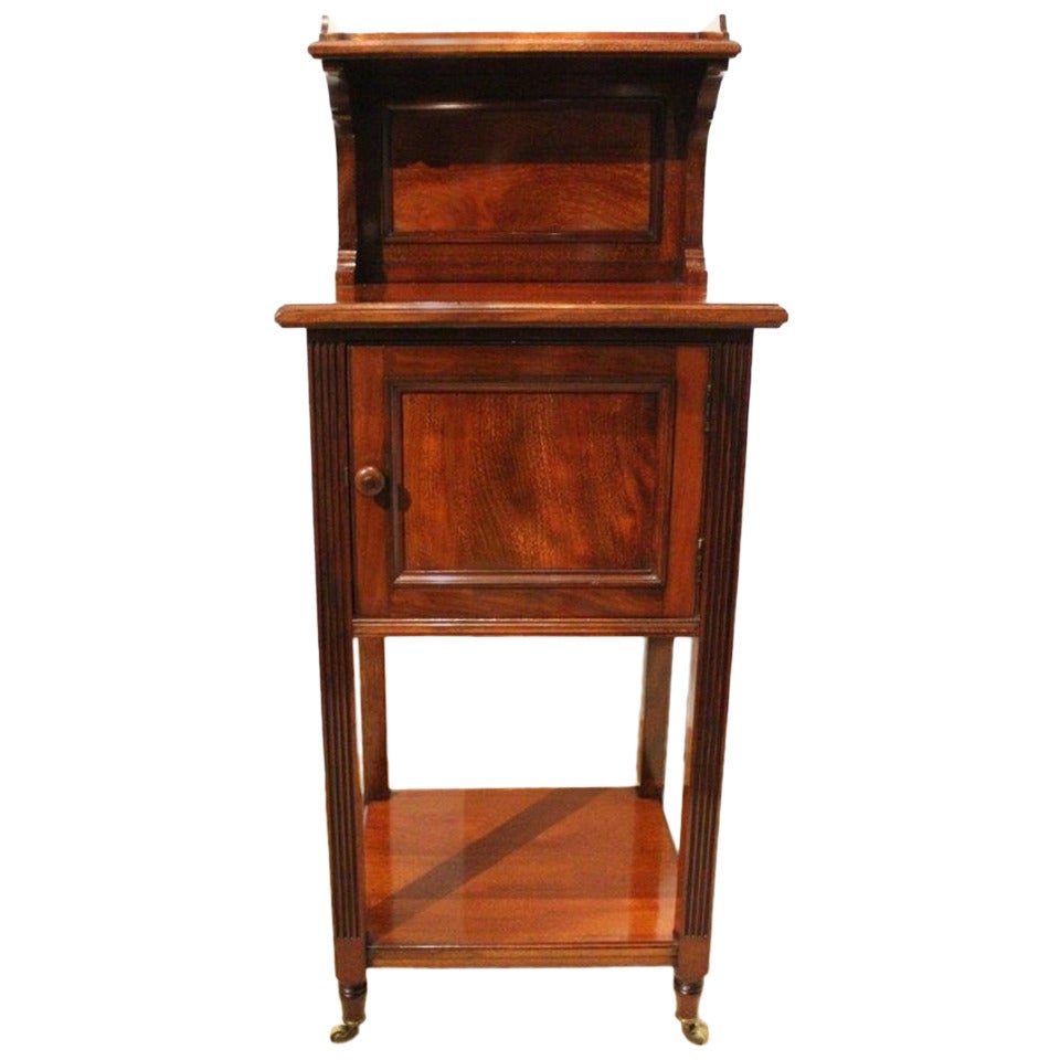 Mahogany Victorian Period Antique Bedside Cabinet For Sale