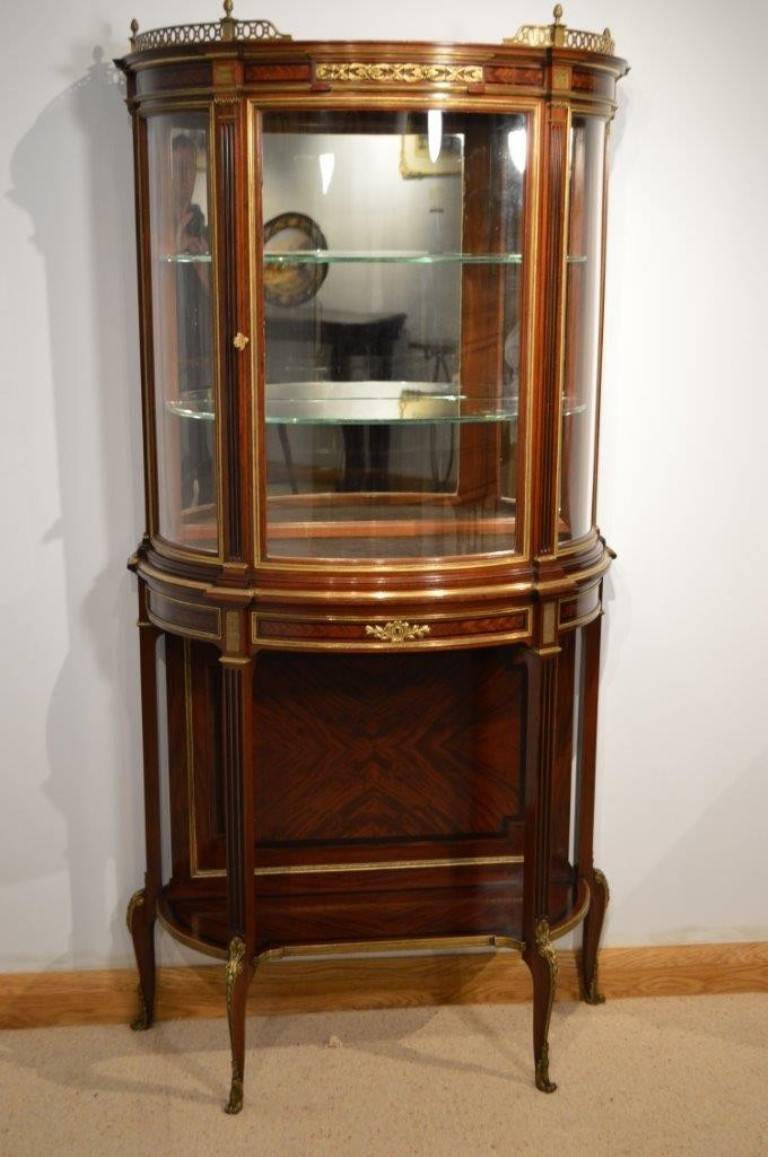 Stunning Quality Mahogany and Ormolu Mounted French Bow Front Vitrine