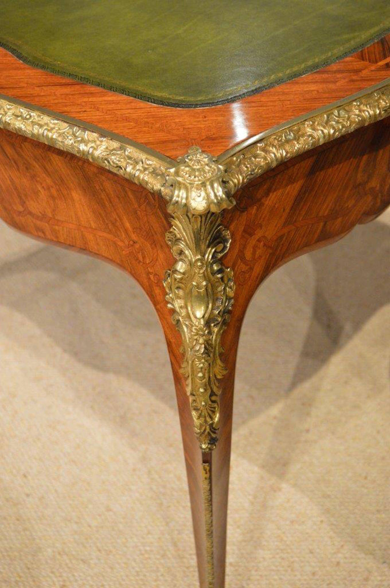 Beautiful Kingwood and Ormolu Mounted Victorian Period Antique Writing Table 5