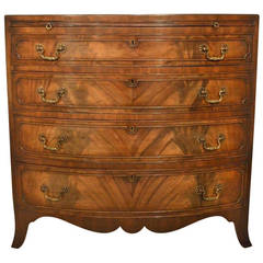 Mahogany Regency Style Bow Front Antique Chest of Drawers
