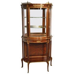 Stunning Quality Mahogany and Ormolu Mounted French Bow Front Vitrine