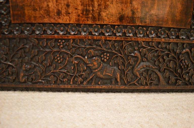 19th Century Carved Burmese Antique Side Table In Good Condition In Darwen, GB