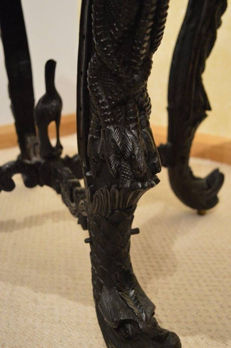 19th Century Carved Burmese Antique Side Table 4