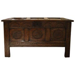Oak 17th Century Three-Panel Coffer