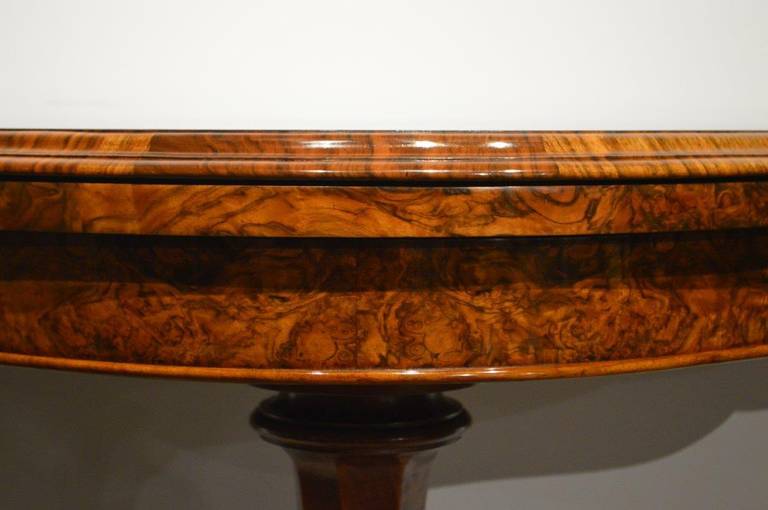 British Stunning Quality Burr Walnut Victorian Period Fold Over Card or Games Table