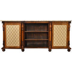 Beautiful Rosewood, Marble Top, Regency Period Side Cabinet