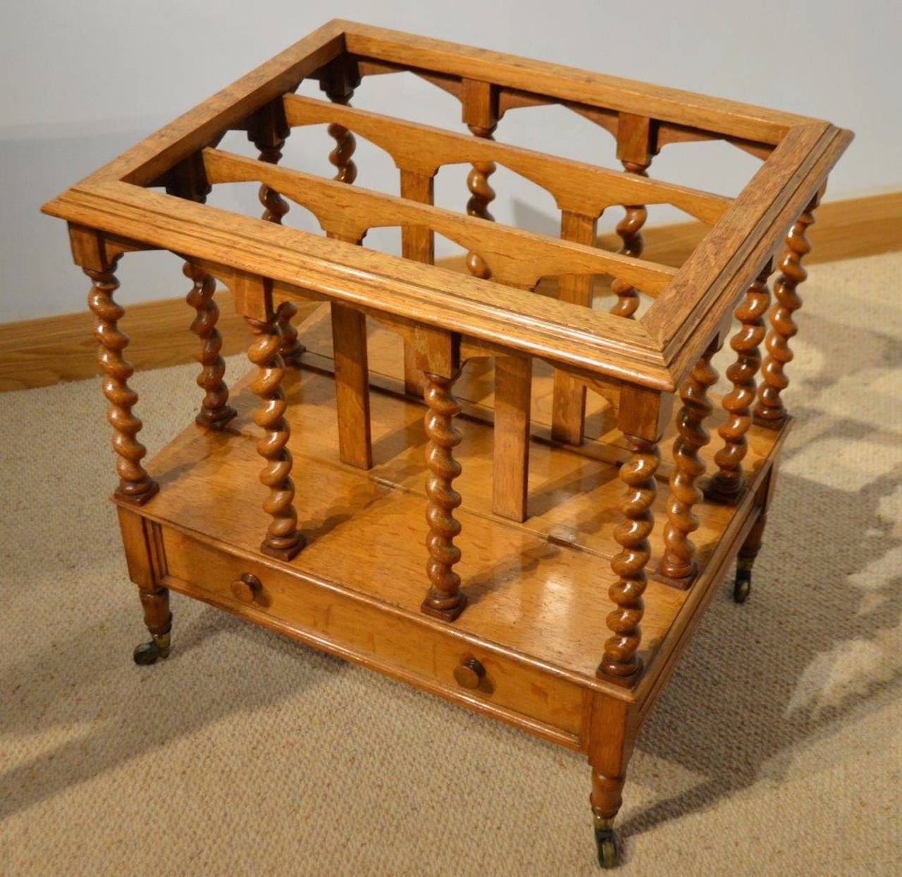 19th Century Classical Oak English, Victorian Period Canterbury by Miles & Edwards, London