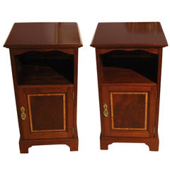 Good Pair of Mahogany Inlaid Edwardian Period Bedside Cabinets