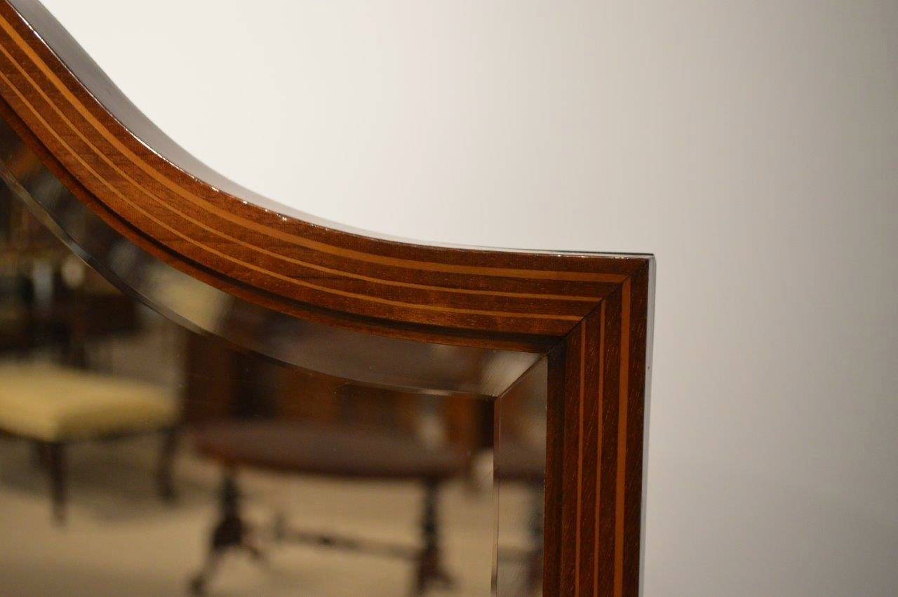 Early 20th Century Beautiful Mahogany Inlaid Edwardian Period Cheval or Dressing Mirror
