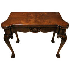 Fine Walnut George II Style Fold Over Games Table by Tozer of London
