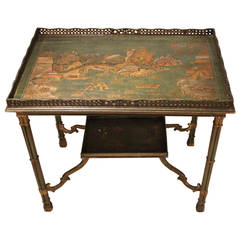 Country House Chippendale Style Chinoiserie Silver Table