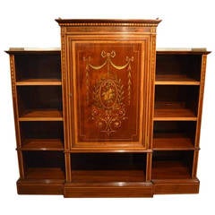 Beautiful Edwards & Roberts Victorian Mahogany Open Bookcase or Music Cabinet